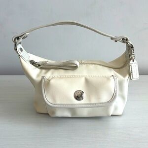 Small white Coach purse